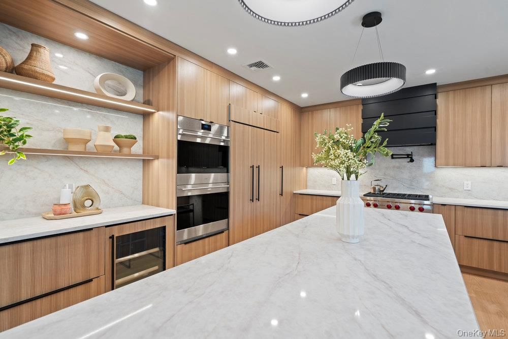 Interior, Kitchen, Pendant Lights, Recessed Lighting, Stainless Steel Appliances
