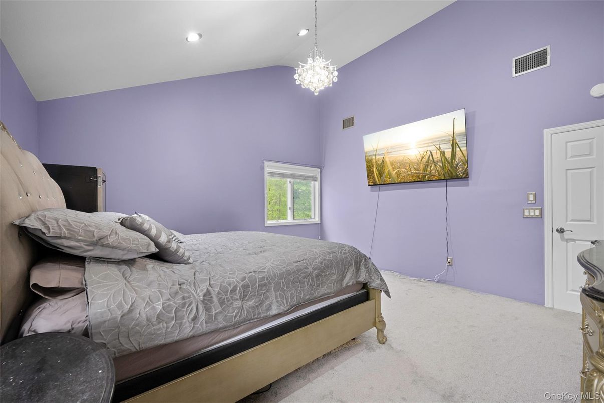 Bedroom, Chandelier, Interior, Recessed Lighting