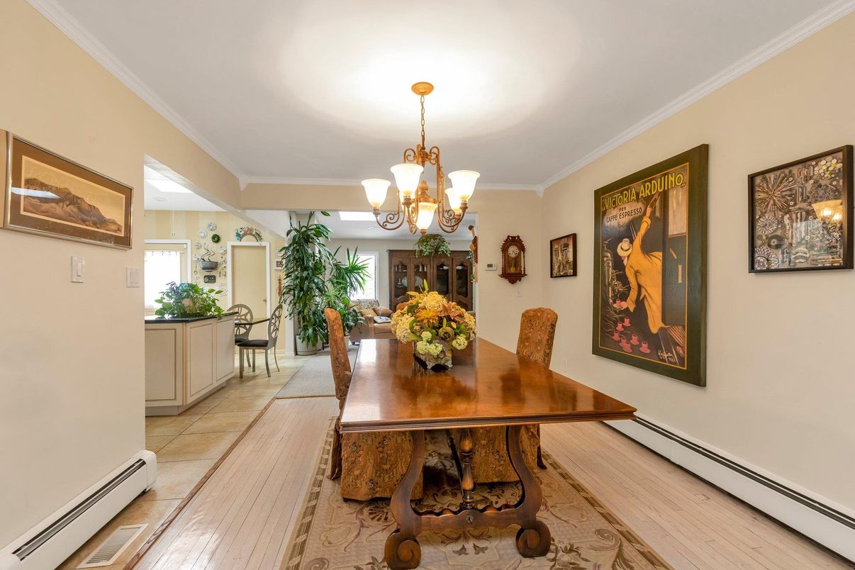 Chandelier, Dining room, Interior, Wood Texture Flooring