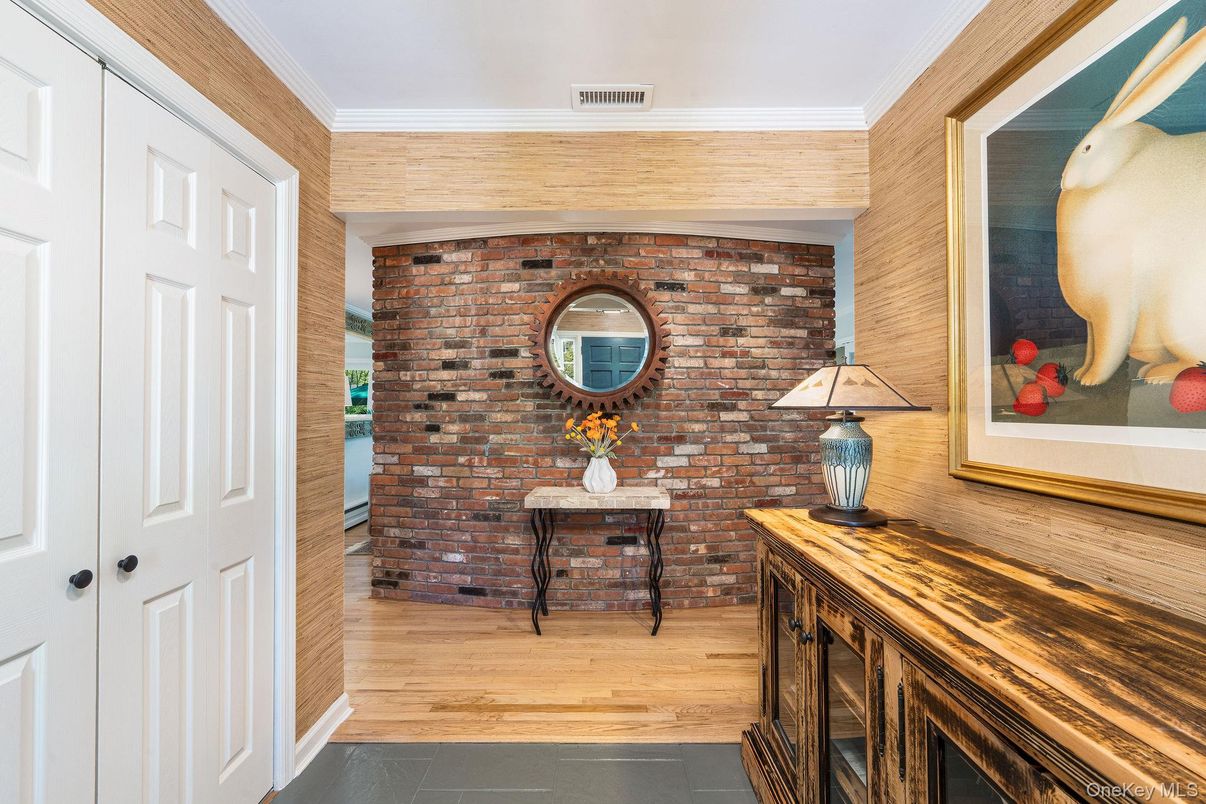 Interior, Stone Walls, Wood Texture Flooring