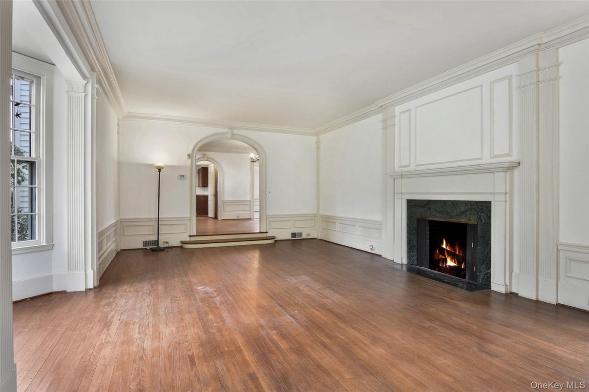 Empty room, Fireplace, Interior, Wood Texture Flooring