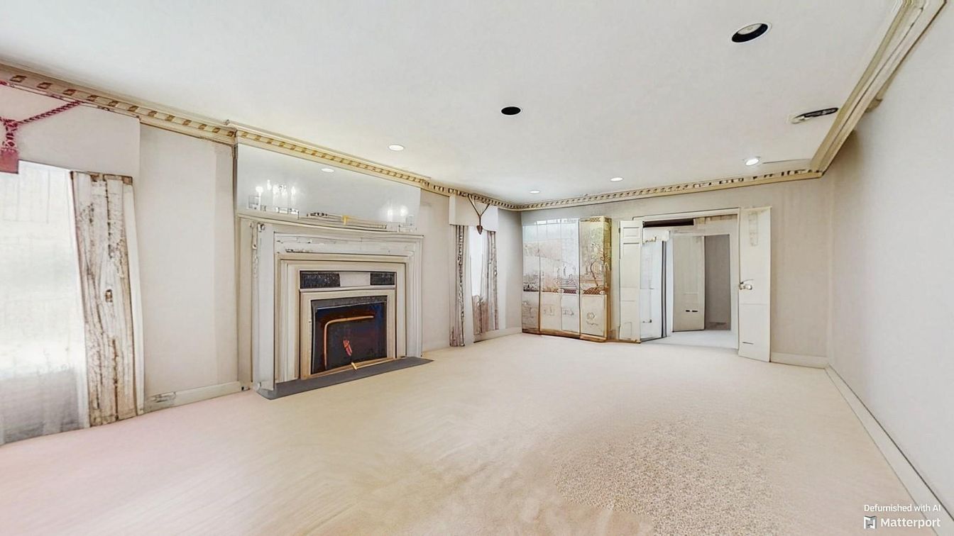 Empty room, Fireplace, Interior, Recessed Lighting