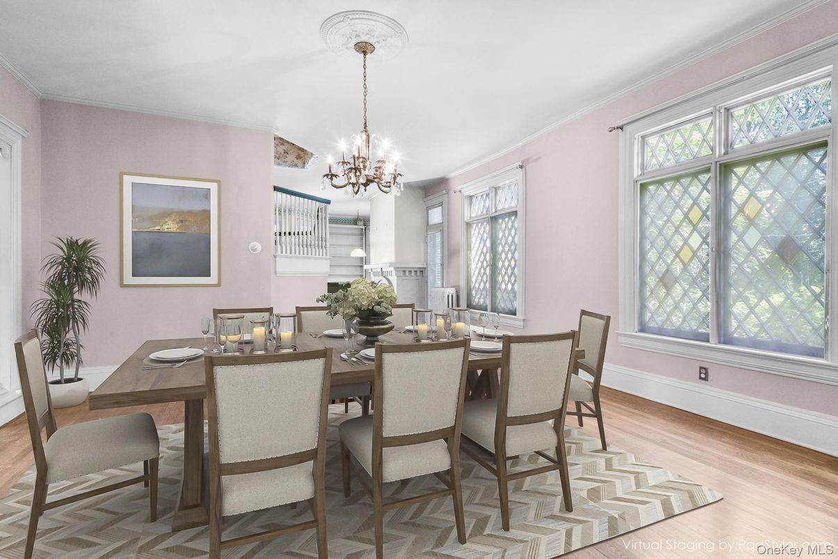 Chandelier, Dining room, Interior, Wood Texture Flooring