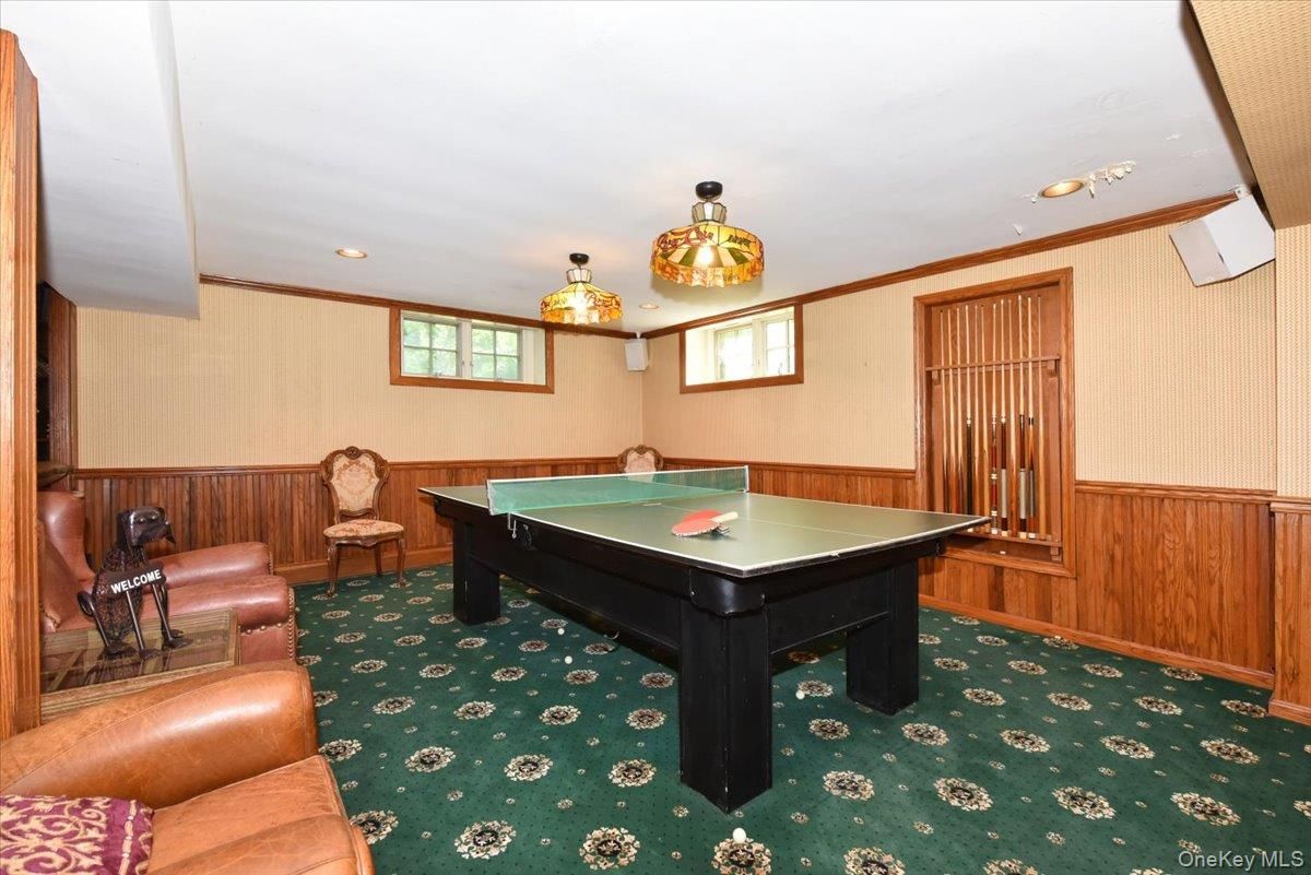Game Room, Interior, Recessed Lighting, Wooden Walls