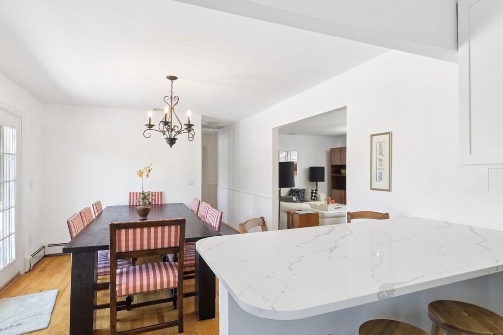 Chandelier, Dining room, Interior, Wood Texture Flooring