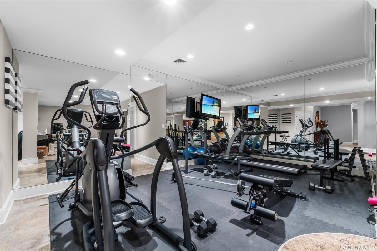 Fitness Equipment, Gym, Interior, Recessed Lighting
