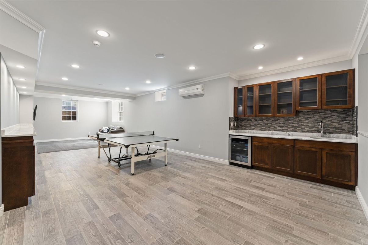 Game Room, Interior, Recessed Lighting, Wood Texture Flooring
