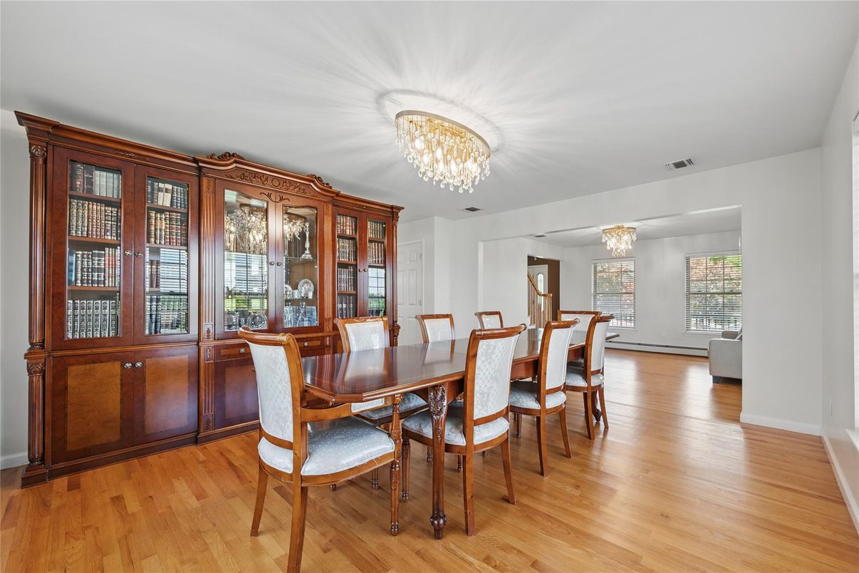 Chandelier, Dining room, Interior, Wood Texture Flooring