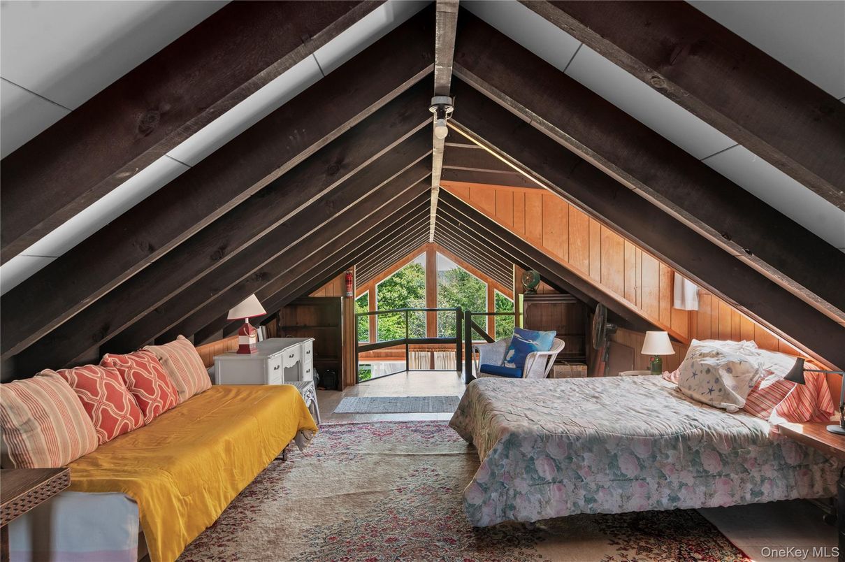 Bedroom, Interior, Wooden Beams