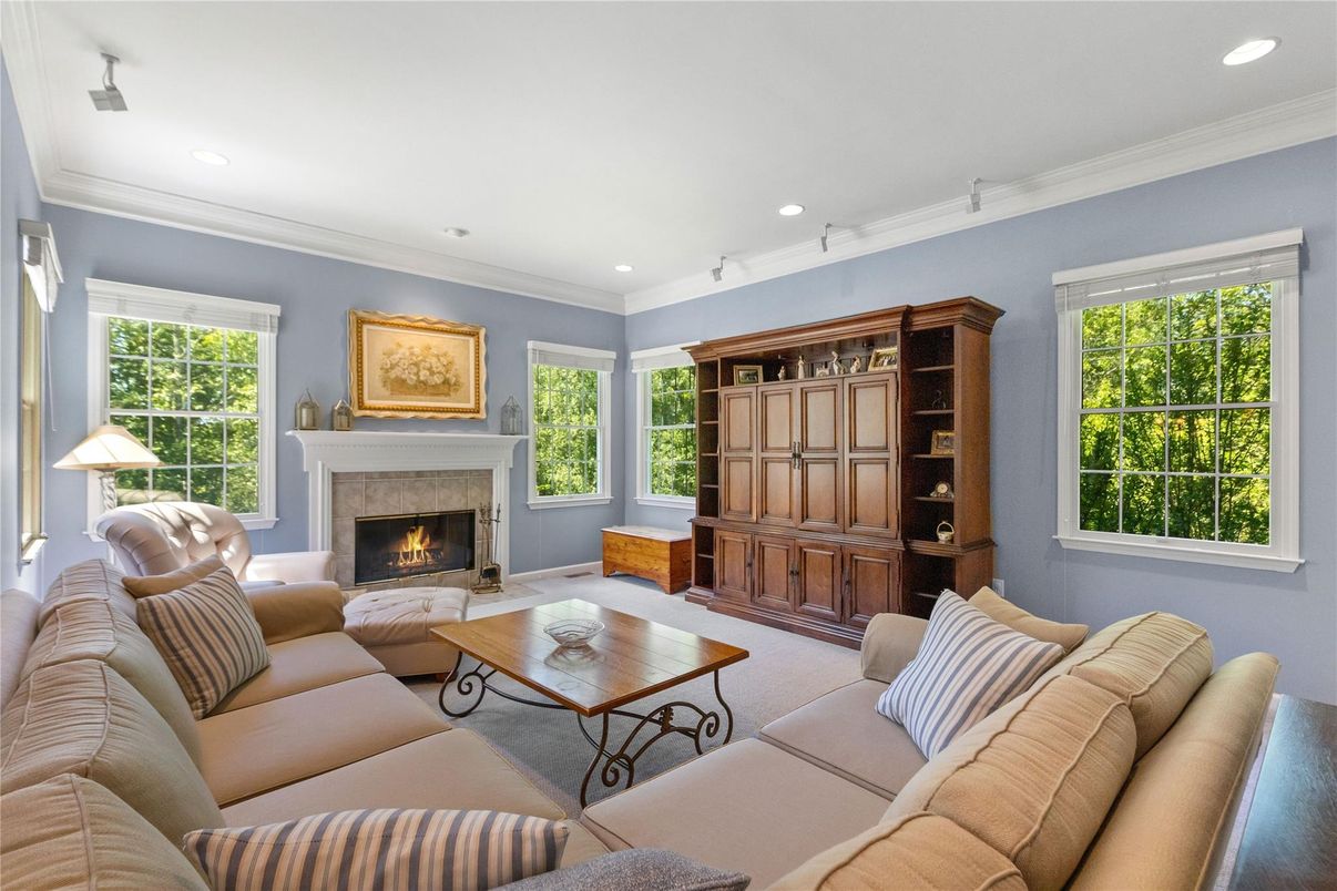 Fireplace, Interior, Living room, Recessed Lighting