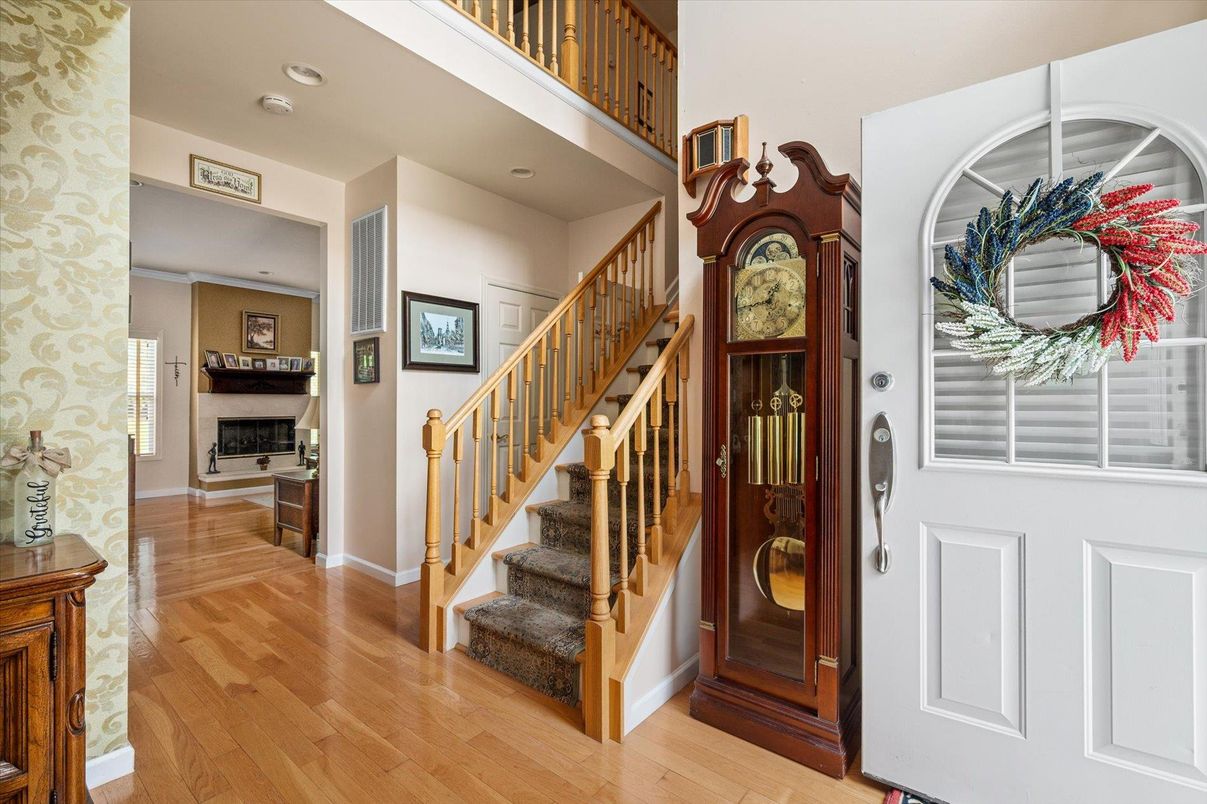Fireplace, Interior, Recessed Lighting, Wood Texture Flooring