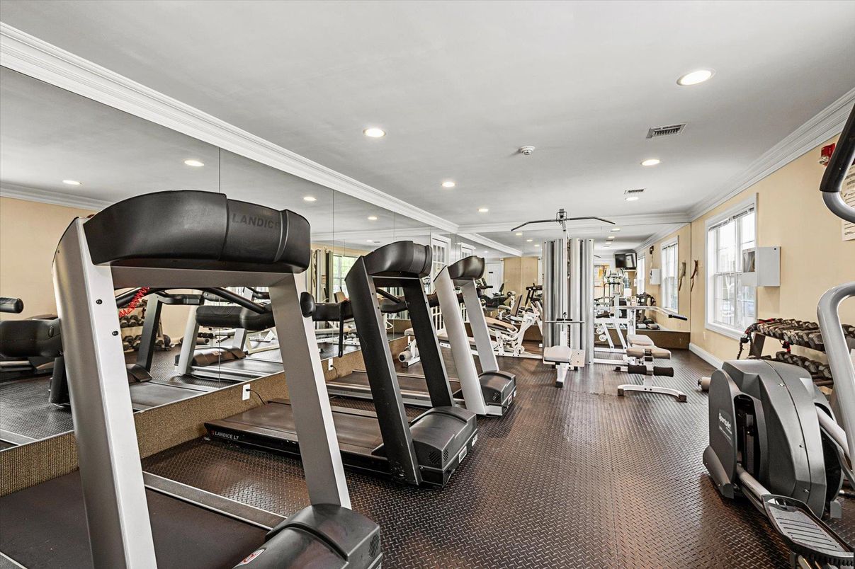 Fitness Equipment, Gym, Interior, Recessed Lighting