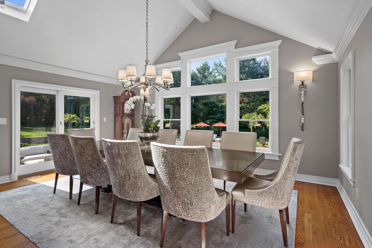 Chandelier, Dining room, Interior, Wood Texture Flooring