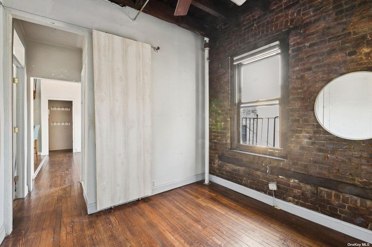 Empty room, Interior, Stone Walls, Wood Texture Flooring