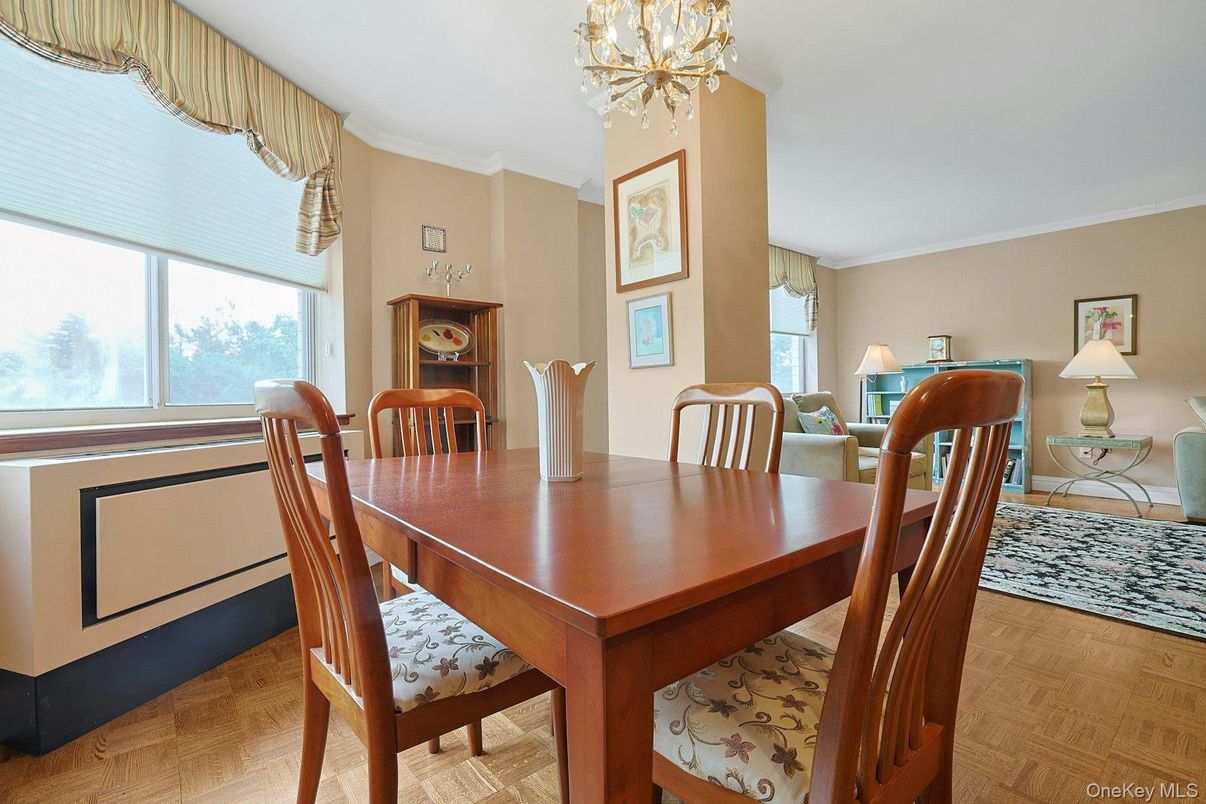 Chandelier, Dining room, Interior, Wood Texture Flooring