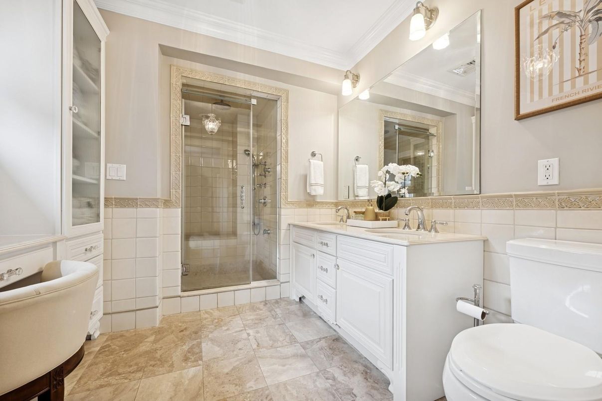 Bathroom, Dual Sink Vanities, Glass Shower, Interior