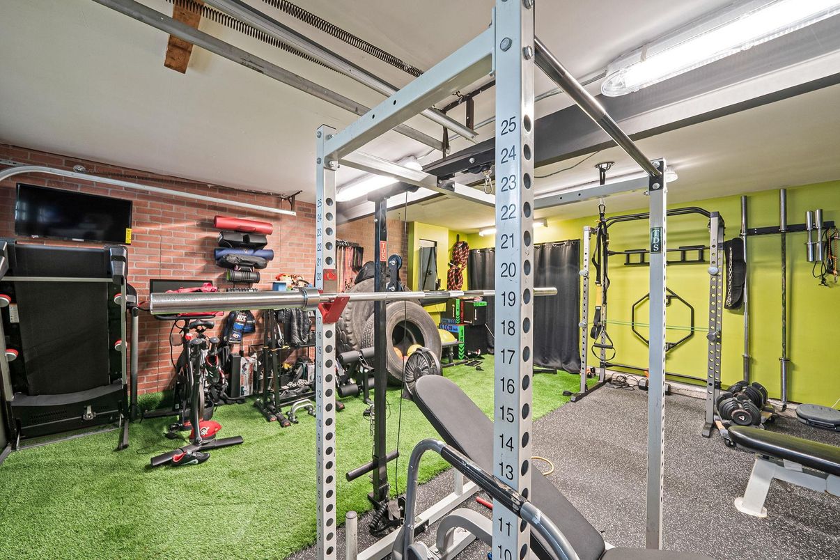 Fitness Equipment, Interior, Stone Walls