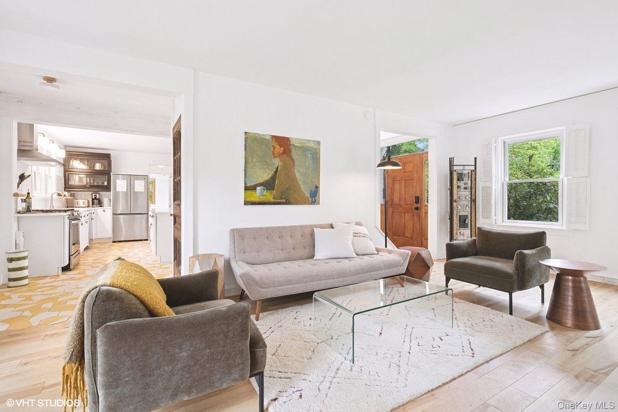 Interior, Kitchen, Living room, Stainless Steel Appliances, Wood Texture Flooring