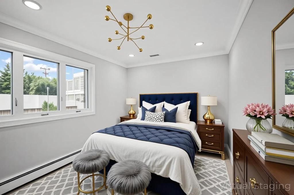 Bedroom, Interior, Pendant Lights, Recessed Lighting