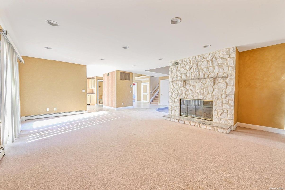 Empty room, Fireplace, Interior, Recessed Lighting
