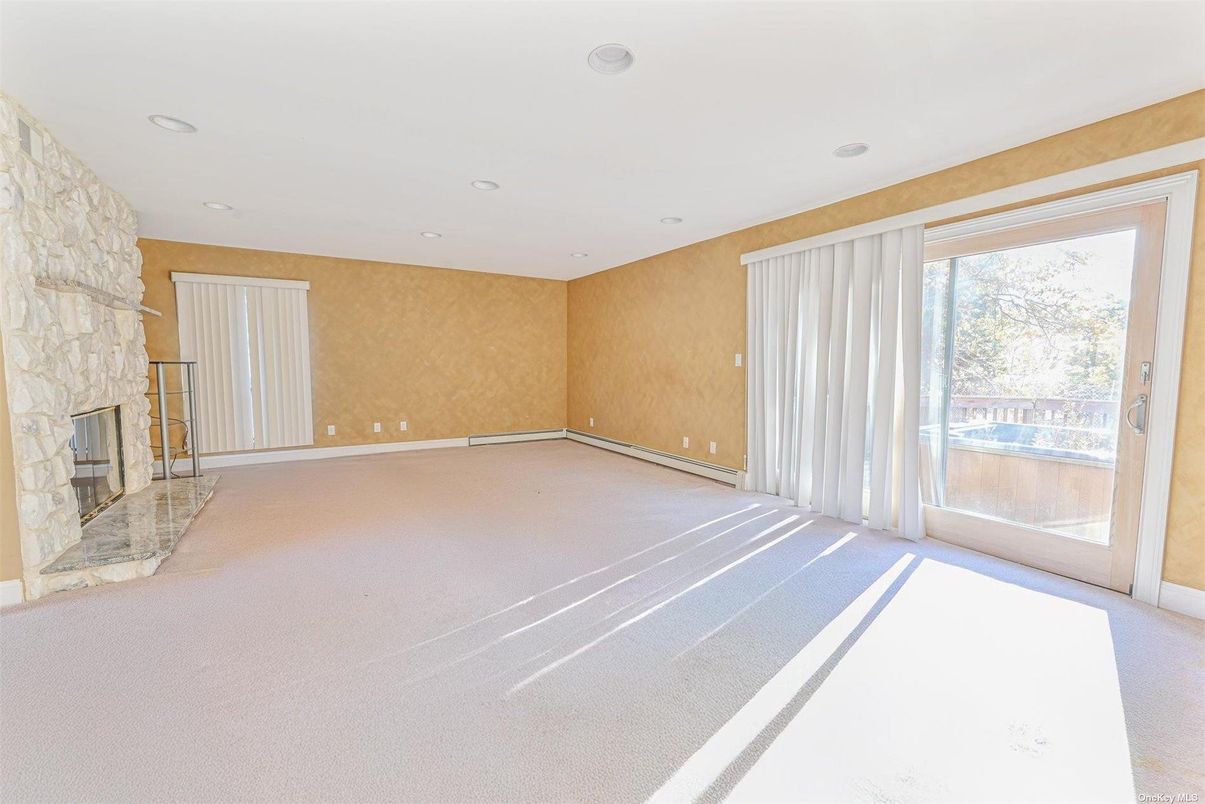 Empty room, Fireplace, Interior, Recessed Lighting