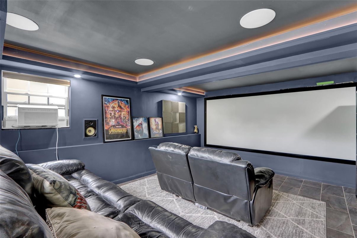 Home Theatre Room, Interior, Projection Screen, Recessed Lighting, Theatre Room