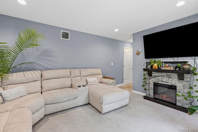 Fireplace, Interior, Living room, Recessed Lighting