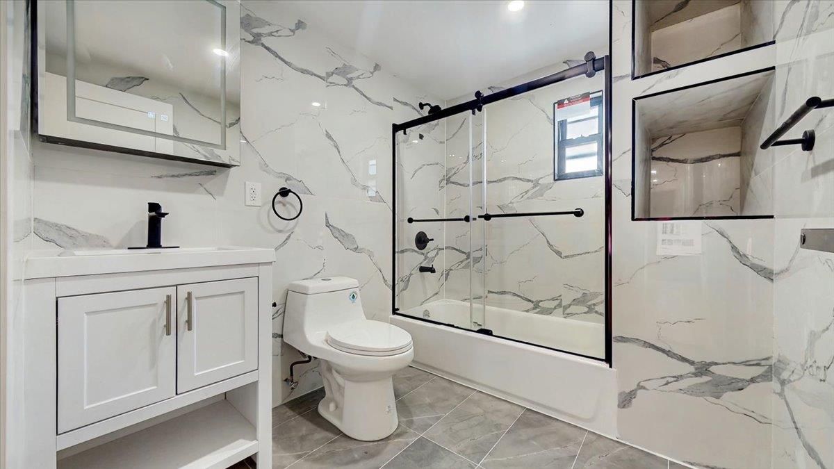 Bathroom, Glass Shower, Interior, Marble Walls, Recessed Lighting