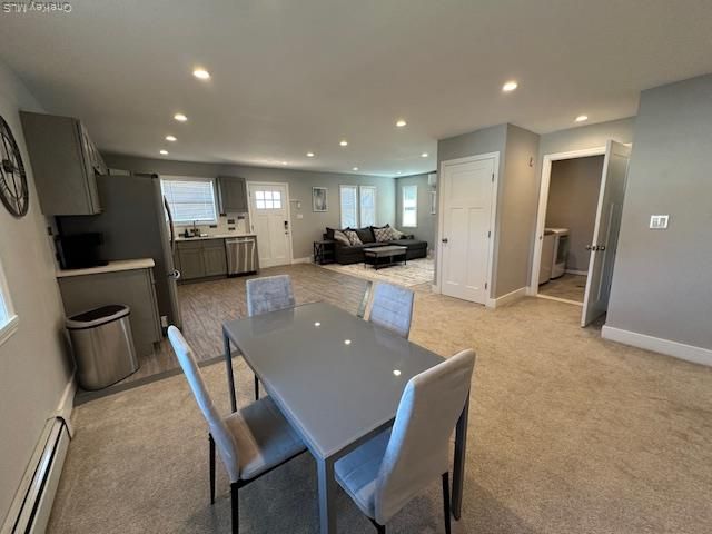 Dining room, Interior, Kitchen, Living room, Recessed Lighting