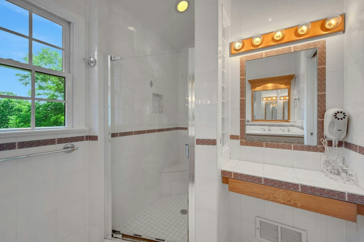 Bathroom, Glass Shower, Interior, Tile Countertops