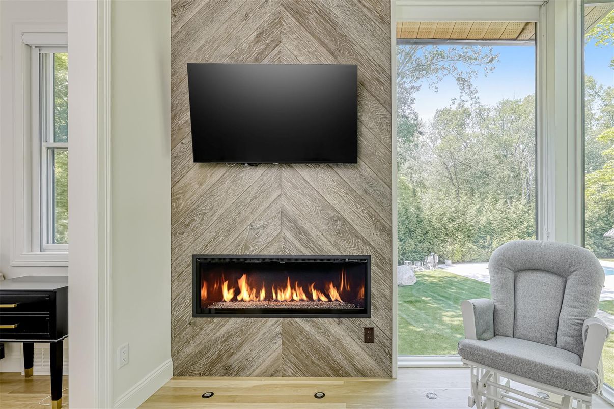 Fireplace, Interior, Wood Texture Flooring