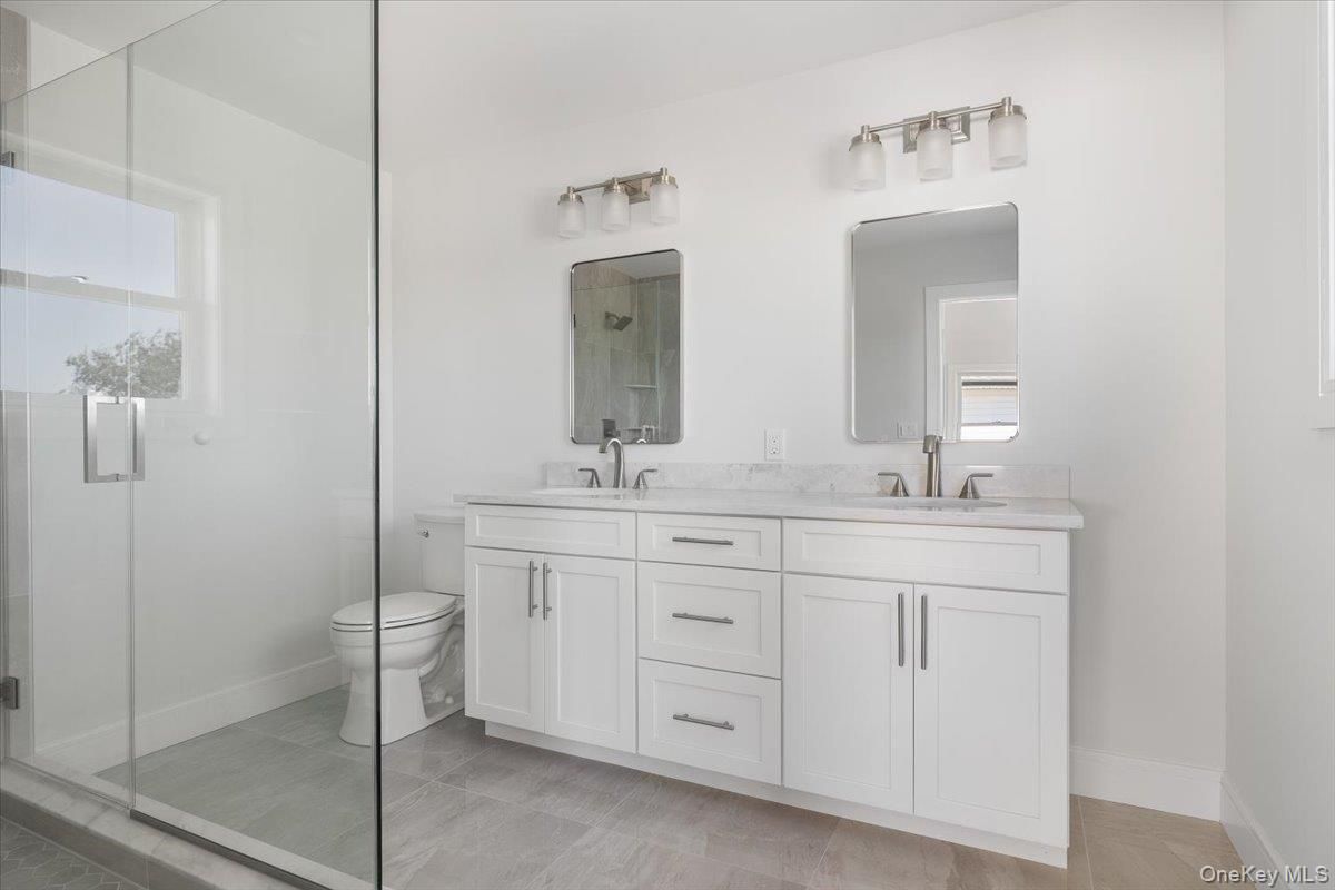 Bathroom, Dual Sink Vanities, Glass Shower, Interior