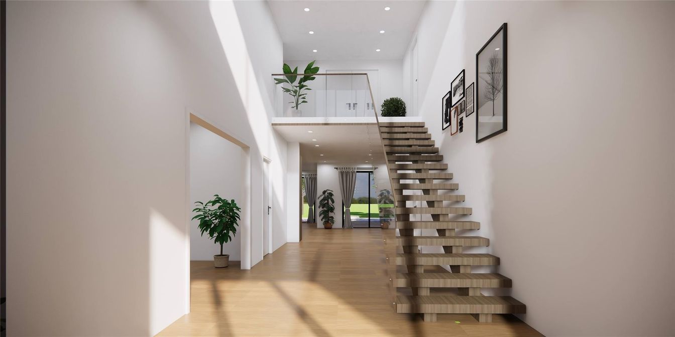 Interior, Recessed Lighting, Wood Texture Flooring