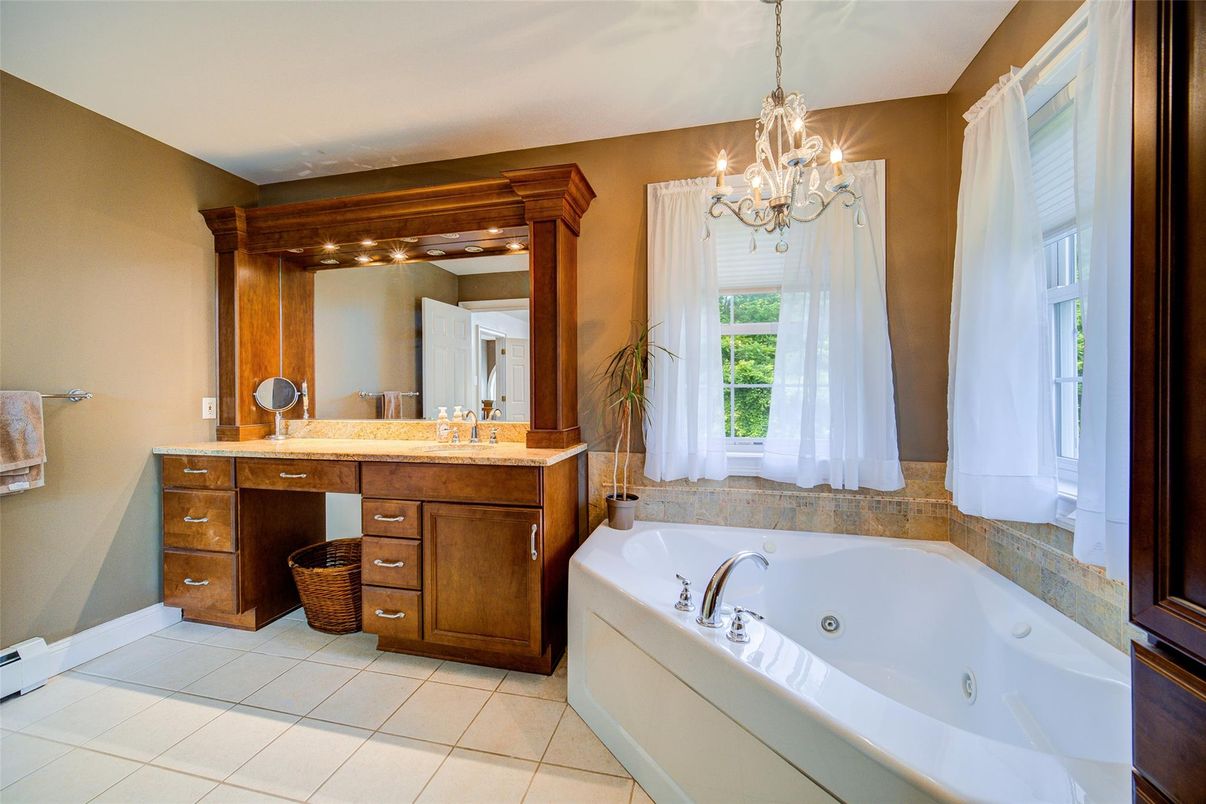 Bathroom, Chandelier, Interior