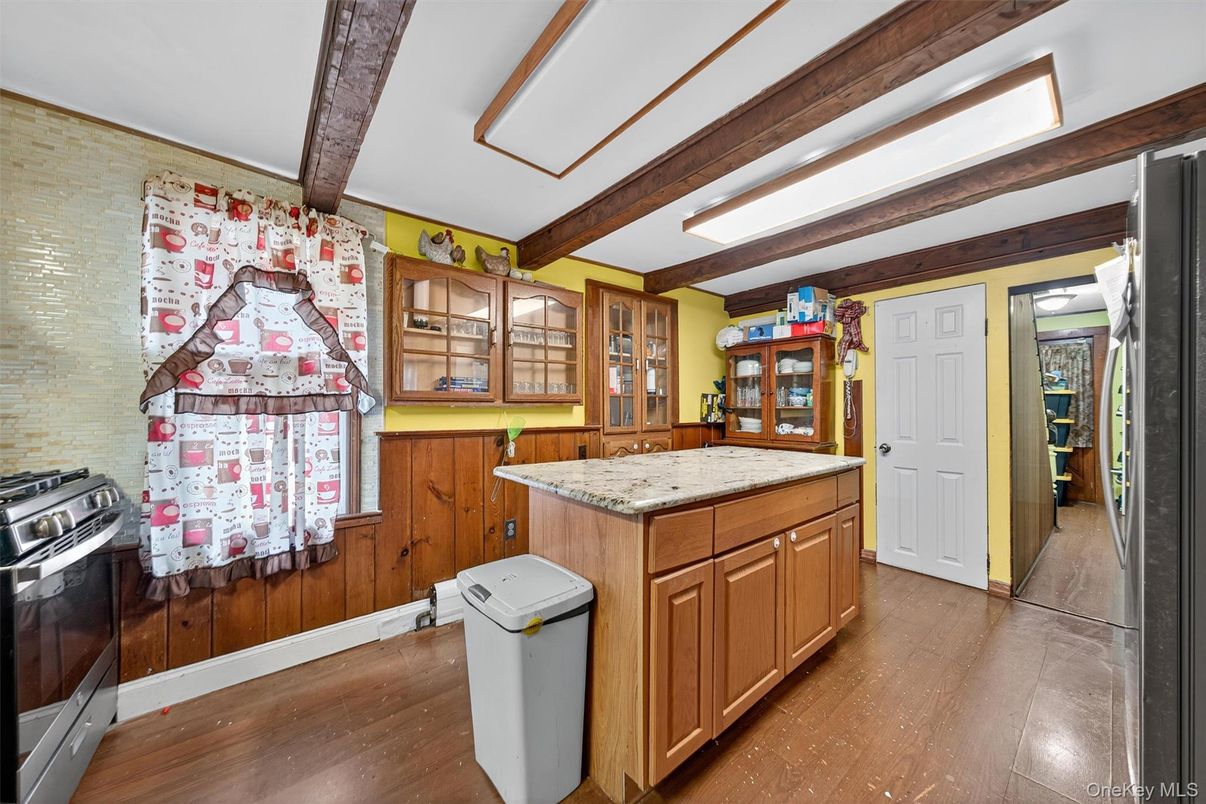 Interior, Kitchen, Wooden Beams, Wood Texture Flooring