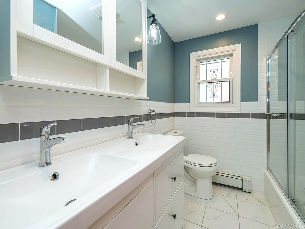 Bathroom, Glass Shower, Interior, Marble, Recessed Lighting