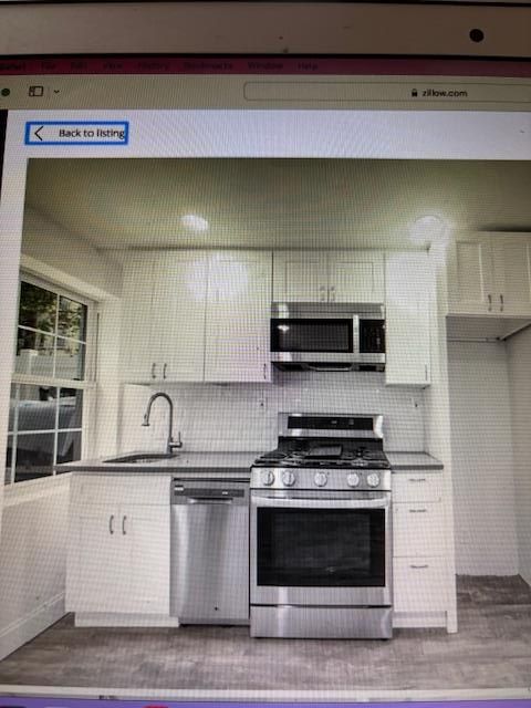Interior, Kitchen, Stainless Steel Appliances, Wood Texture Flooring