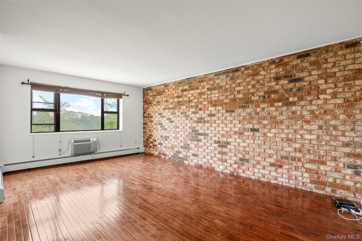 Empty room, Interior, Stone Walls, Wood Texture Flooring