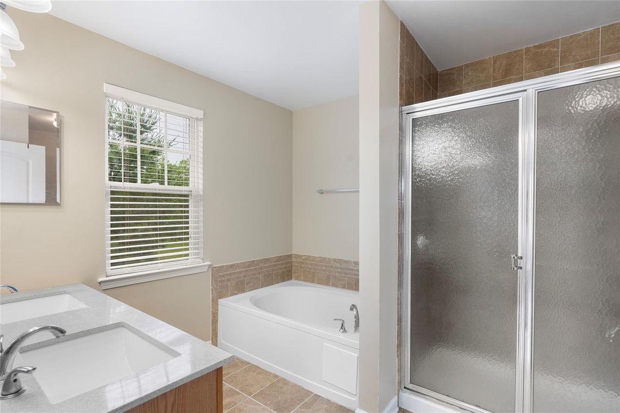 Bathroom, Dual Sink Vanities, Glass Shower, Interior