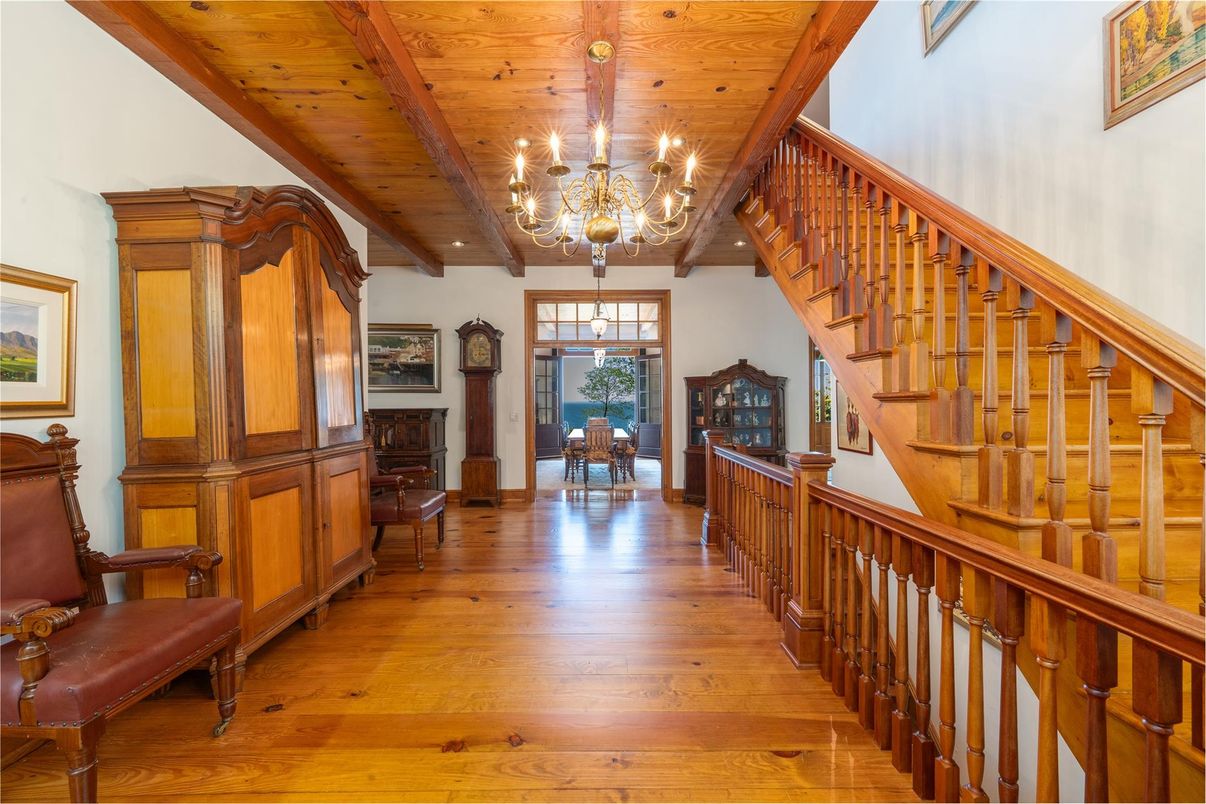 Chandelier, Dining room, Interior, Wooden Beams, Wooden Ceilings, Wood Texture Flooring