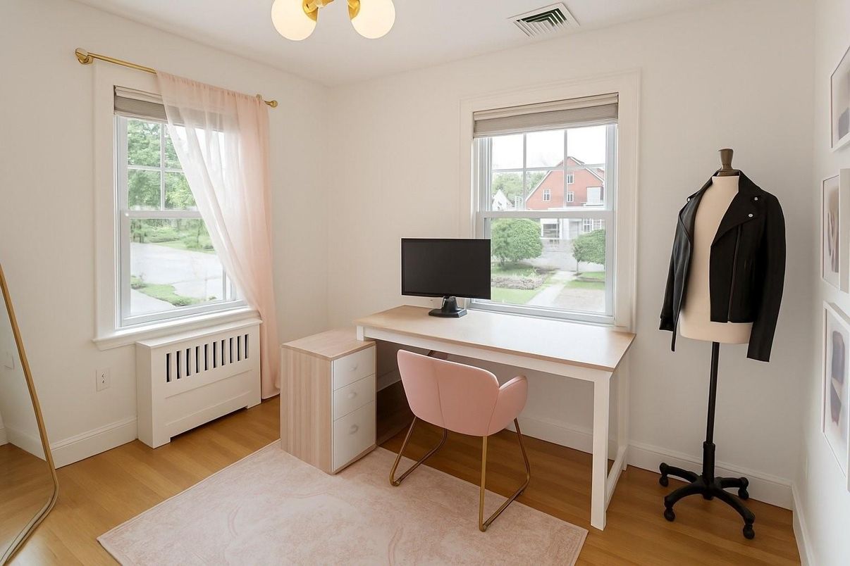 Home Office, Interior, Wood Texture Flooring