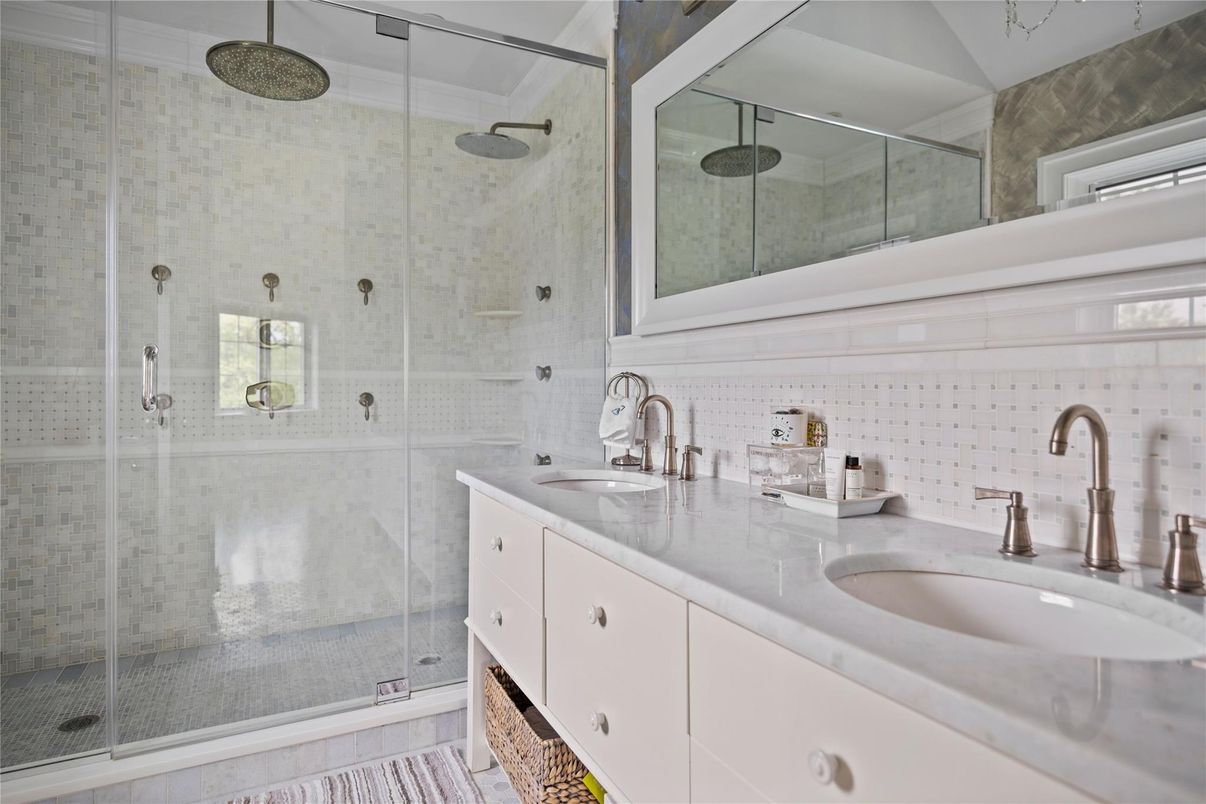 Bathroom, Dual Sink Vanities, Glass Shower, Interior