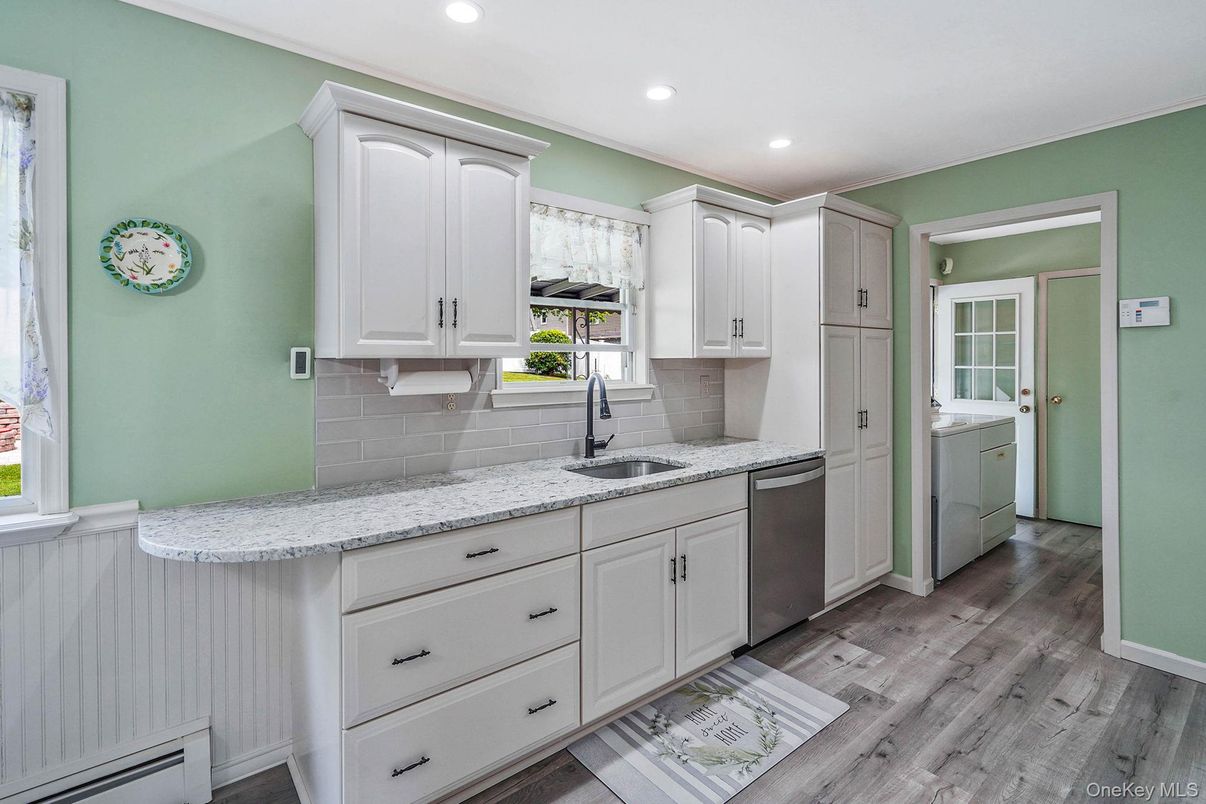 Interior, Kitchen, Recessed Lighting, Wood Texture Flooring