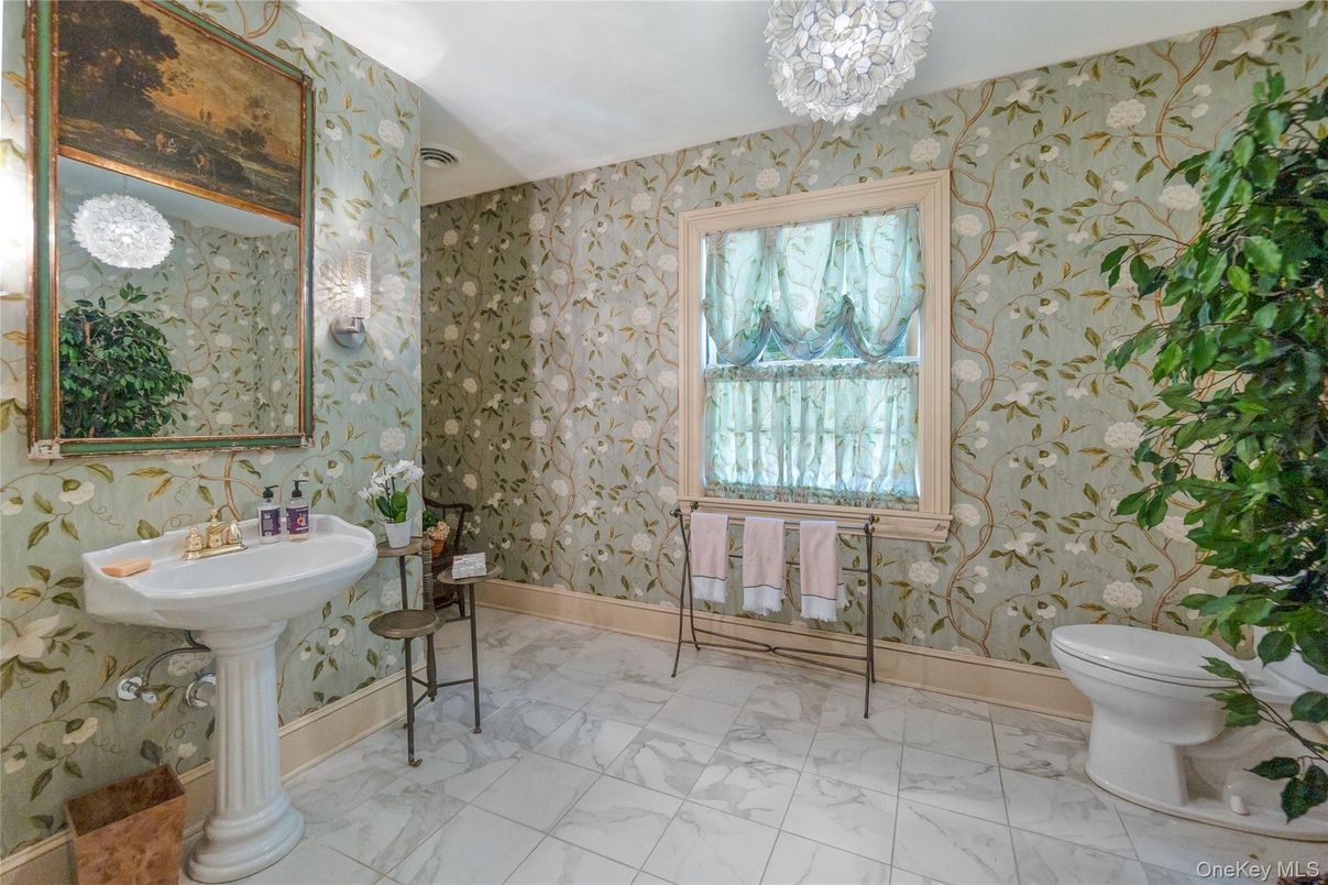 Bathroom, Chandelier, Interior, Marble