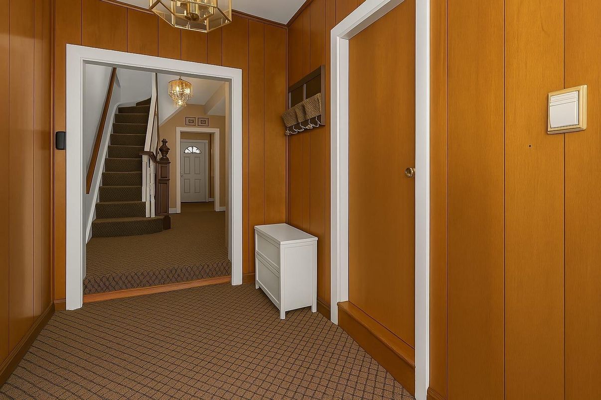 Chandelier, Interior, Wooden Walls