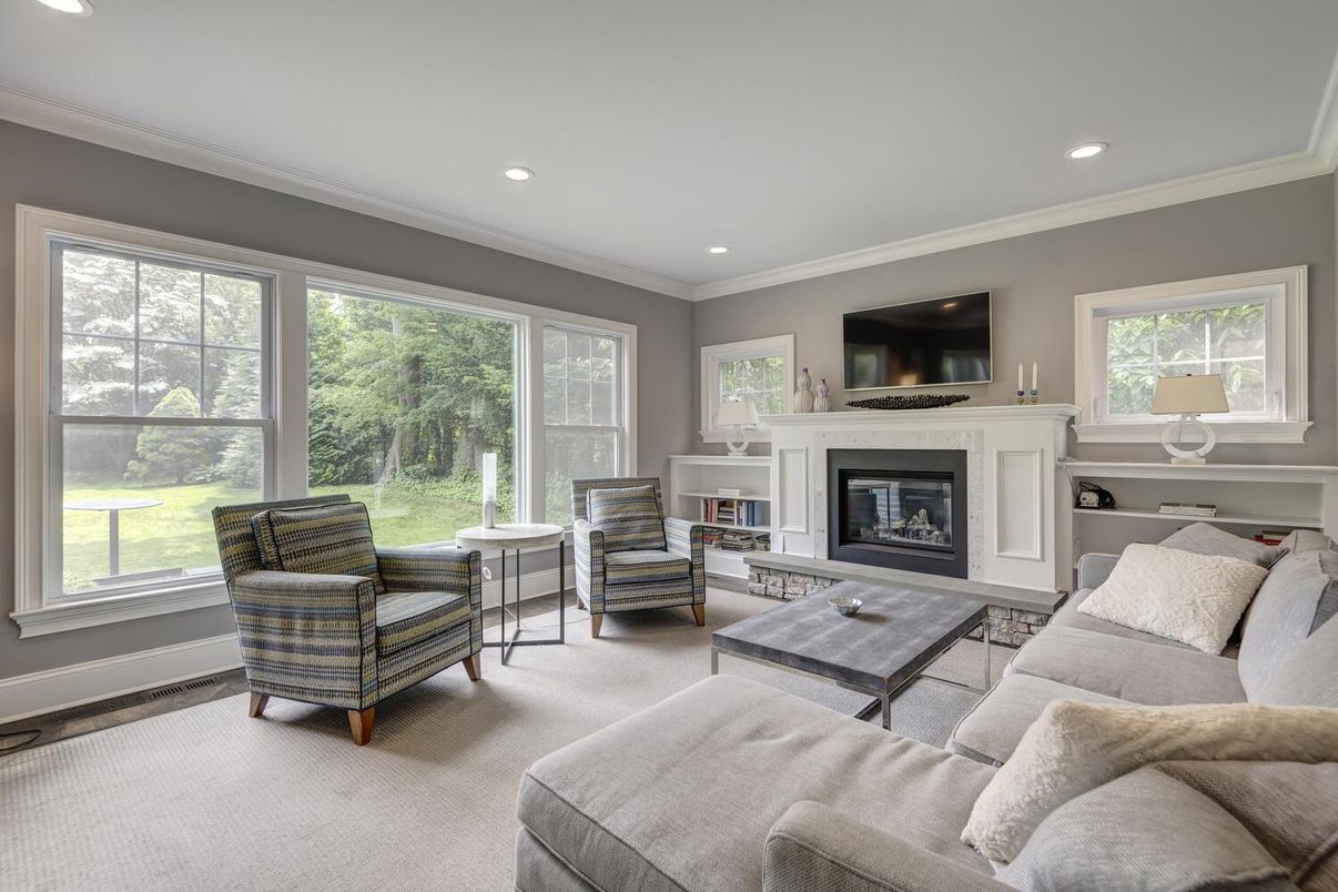 Fireplace, Interior, Living room, Recessed Lighting