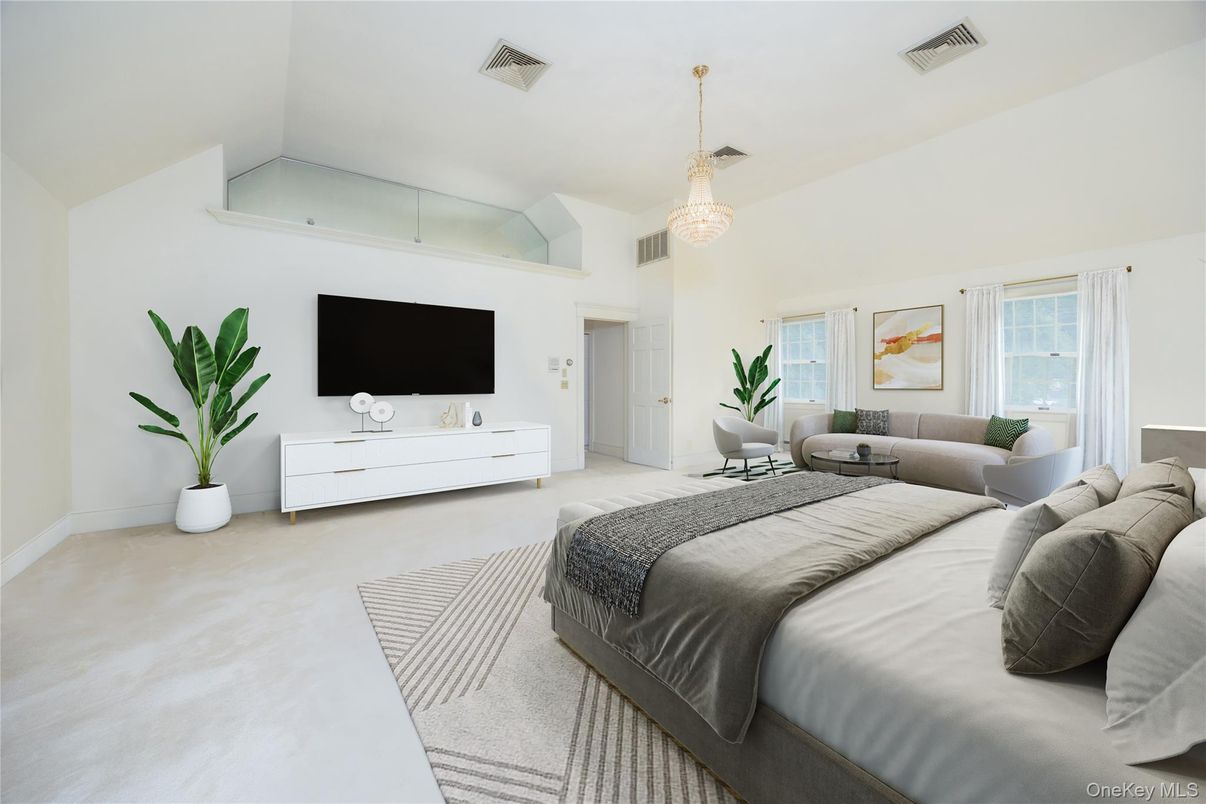 Bedroom, Chandelier, Interior
