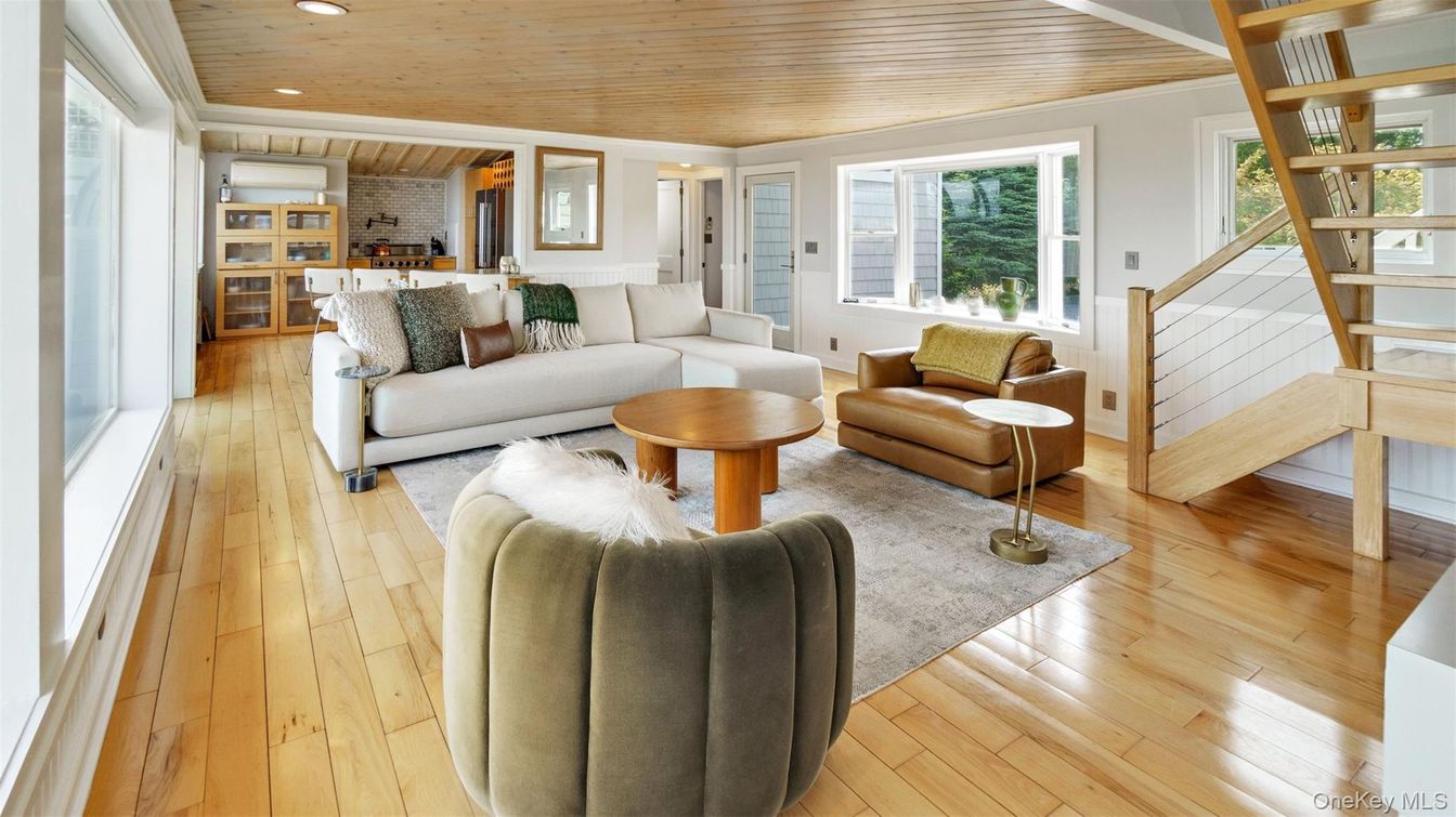 Interior, Kitchen, Living room, Recessed Lighting, Wooden Ceilings, Wood Texture Flooring