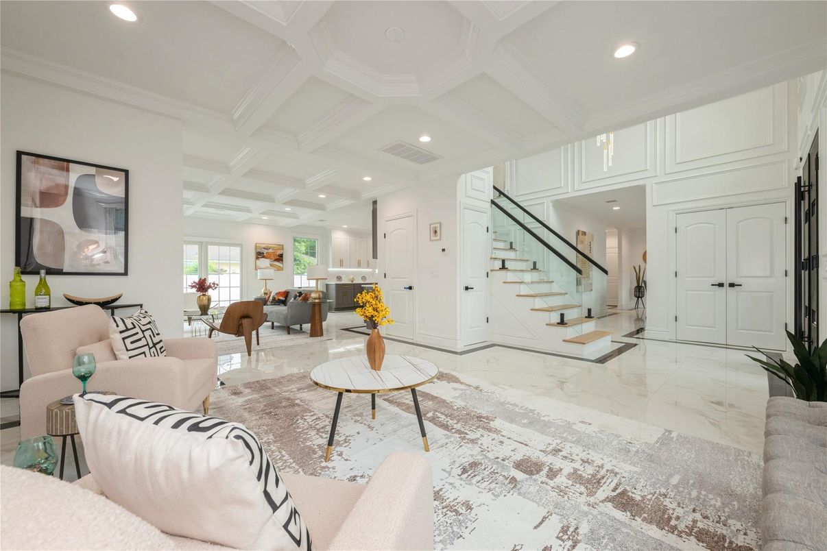 Interior, Living room, Marble, Recessed Lighting