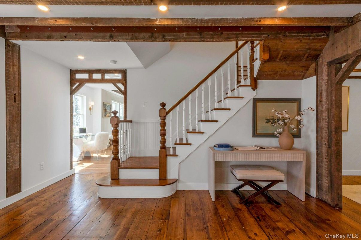 Interior, Recessed Lighting, Wooden Beams, Wood Texture Flooring
